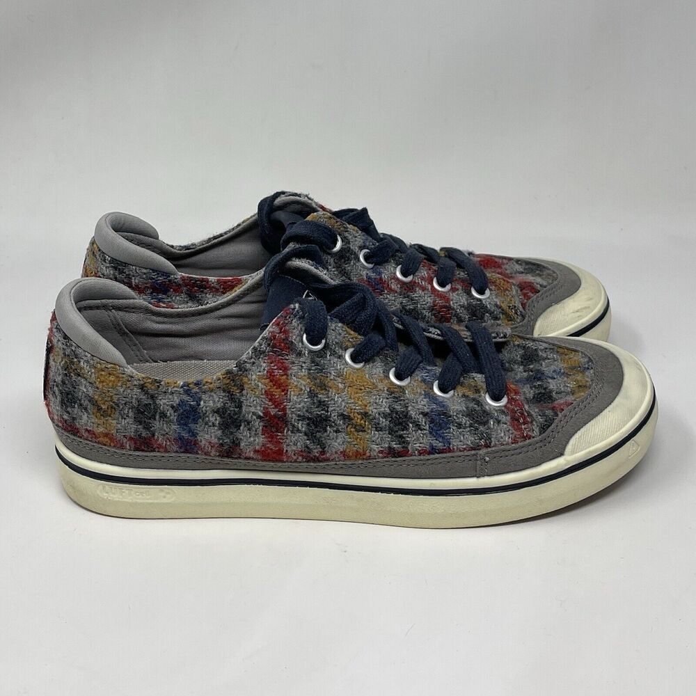 Keen Elsa IV Sneakers Womens 8 Gray Plaid Houndstooth Fabric Preppy Shoes